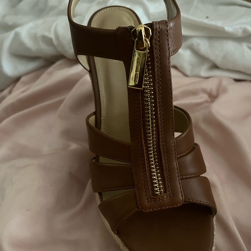 Michael Kors Brown Leather Sandals - Picture 3 of 6